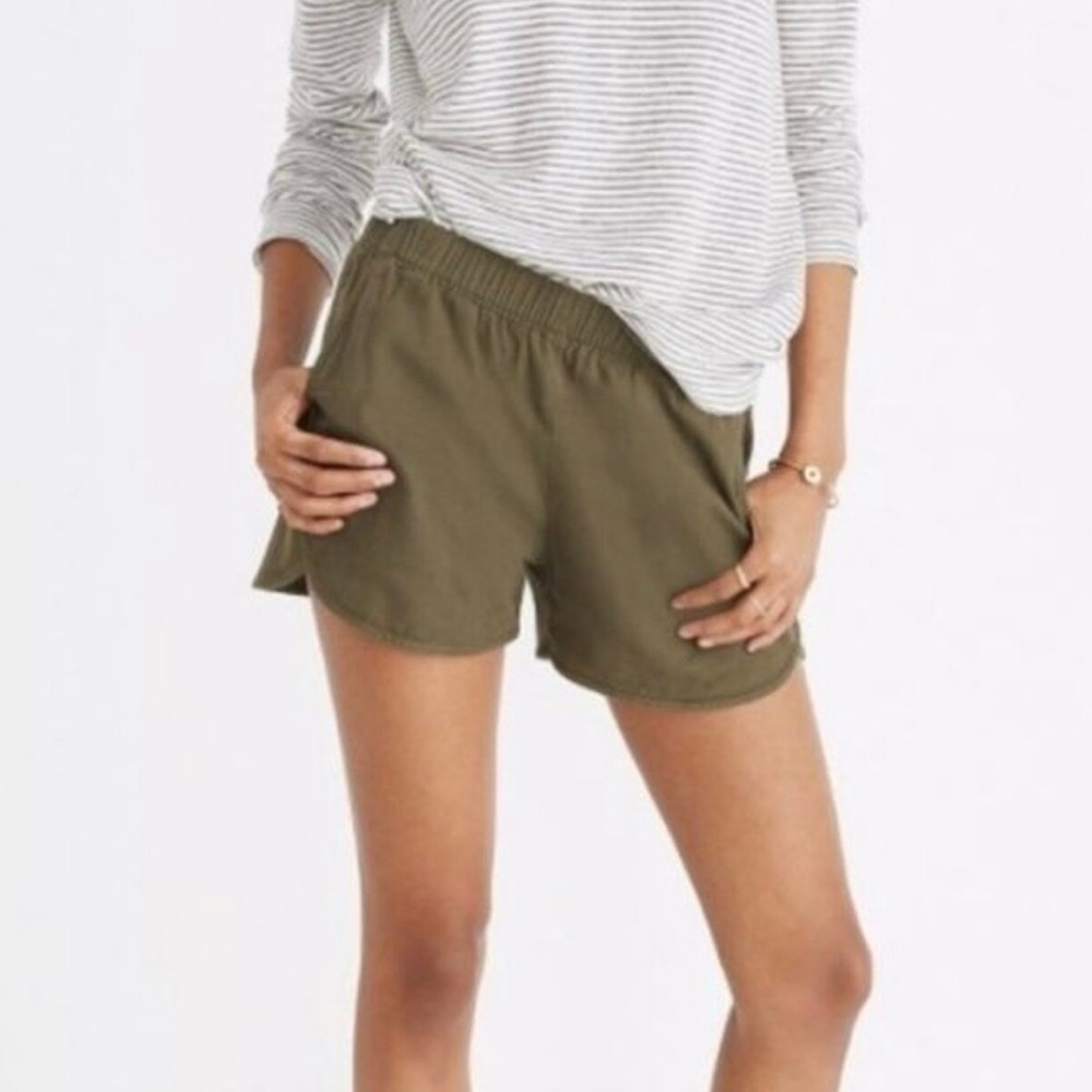 Madewell Army Green Pull On Shorts